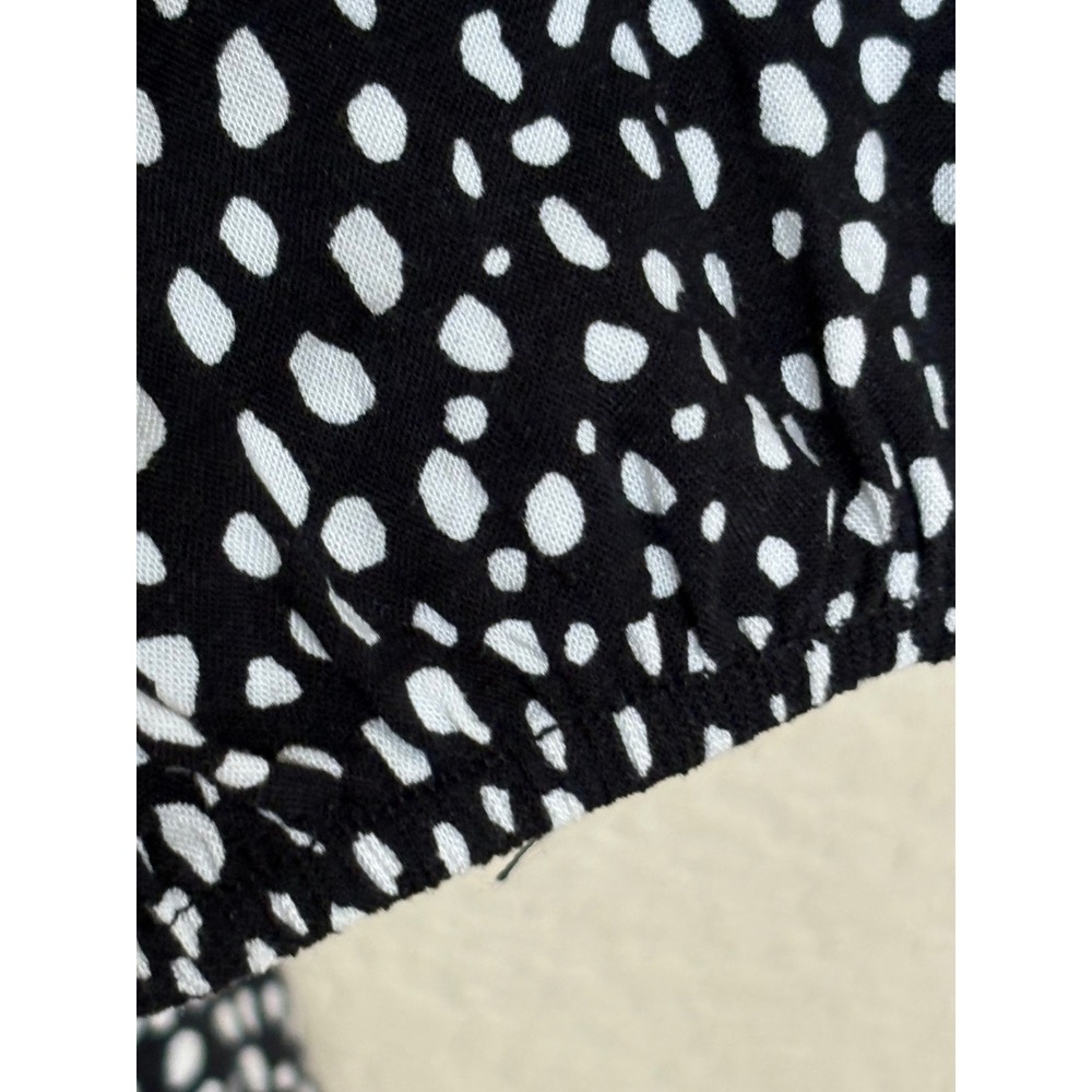 Altar'd State Black White Polka Dot V-Neck Babydoll Mini Dress Medium - Picture 7 of 8
